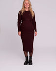 Dress Knit Belt long Sleeves | Burgundy