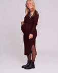 Dress Knit Belt long Sleeves | Burgundy