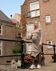 Kleid Strickgürtel Lange Ärmel | Sand