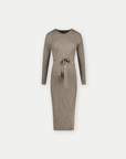 Kleid Strickgürtel Lange Ärmel | Sand