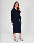 Dress Knit Belt long Sleeves | Navy Blue