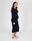 Dress Knit Belt long Sleeves | Navy Blue