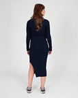 Dress Knit Belt long Sleeves | Navy Blue