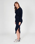 Dress Knit Belt long Sleeves | Navy Blue