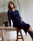 Dress Knit Belt long Sleeves | Navy Blue