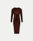 Dress Knit Belt long Sleeves | Brown