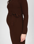 Dress Knit Belt long Sleeves | Brown