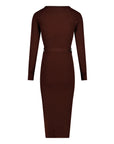 Dress Knit Belt long Sleeves | Brown