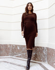 Dress Knit Belt long Sleeves | Brown