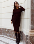 Dress Knit Belt long Sleeves | Brown