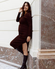 Dress Knit Belt long Sleeves | Brown