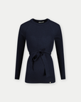 Shirt Knit Belt Long Sleeves | Navy Blue