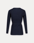 Shirt Knit Belt Long Sleeves | Navy Blue