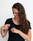 Langes Stillkleid EcoVero | Marineblau