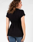 Top Nursing Sleeveless Pleated EcoVero | Black