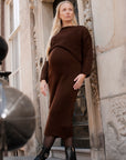 Dress Twinset + Cropped Sweater | Brown