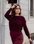 Knit Cropped | Burgundy