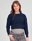 Knit Cropped | Navy Blue