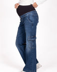 Jeans Straight Leg Cargo | Steinwaschung