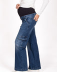 Jeans Straight Leg Cargo | Steinwaschung