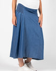 Langer Denim-Kittelrock | Stone Wash