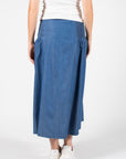 Langer Denim-Kittelrock | Stone Wash