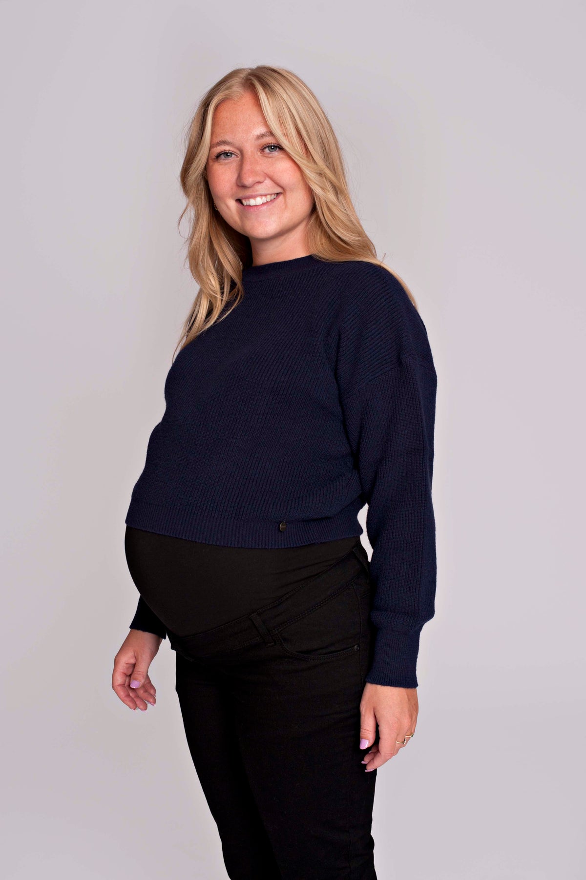 Knit Cropped | Navy