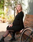 Dress Knit Belt Long Sleeves | Black