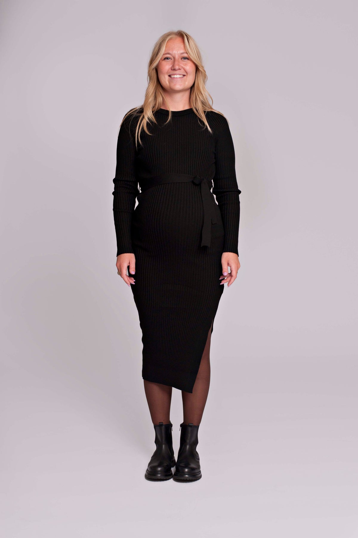 Dress Knit Belt long Sleeves | Black