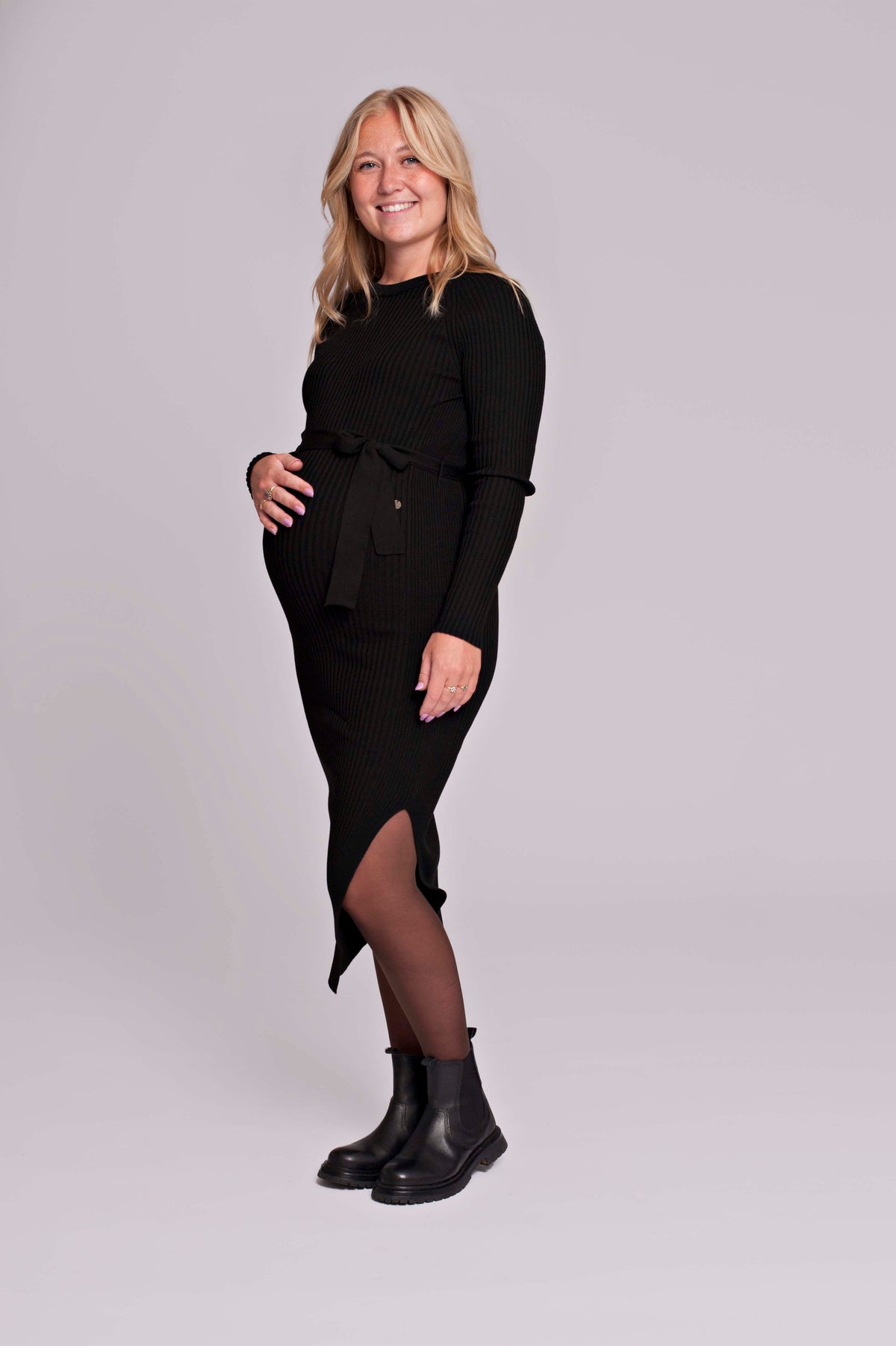 Dress Knit Belt long Sleeves | Black