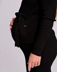 Dress Knit Belt Long Sleeves | Black
