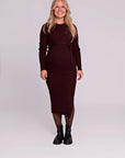 Dress Knit Belt Long Sleeves | Burgundy