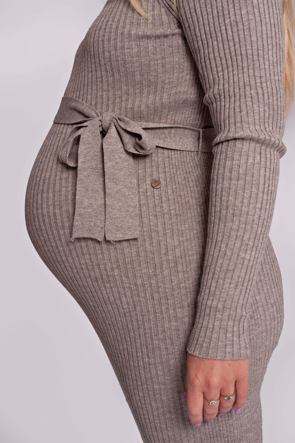 Dress Knit Belt long Sleeves | Sand