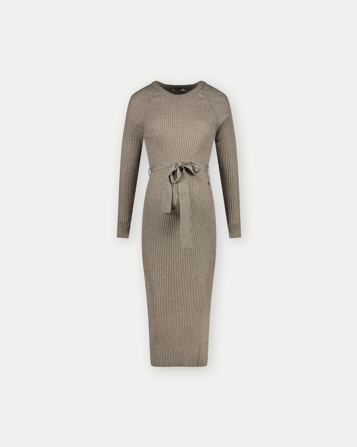Kleid Strickgürtel Lange Ärmel | Sand