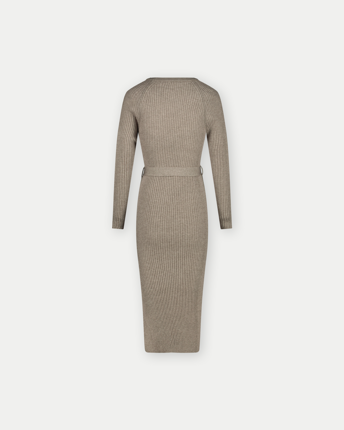 Kleid Strickgürtel Lange Ärmel | Sand