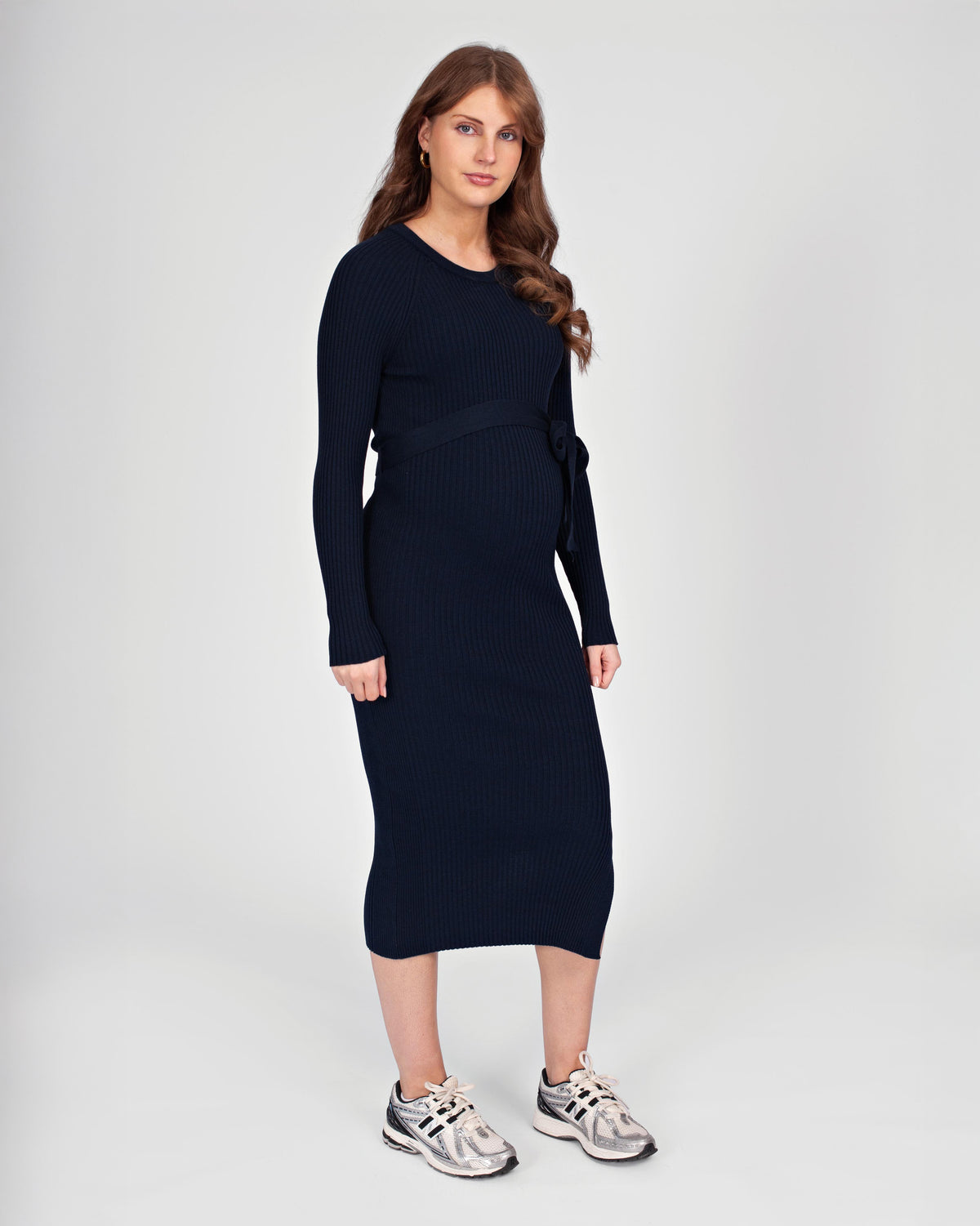 Dress Knit Belt long Sleeves | Navy Blue