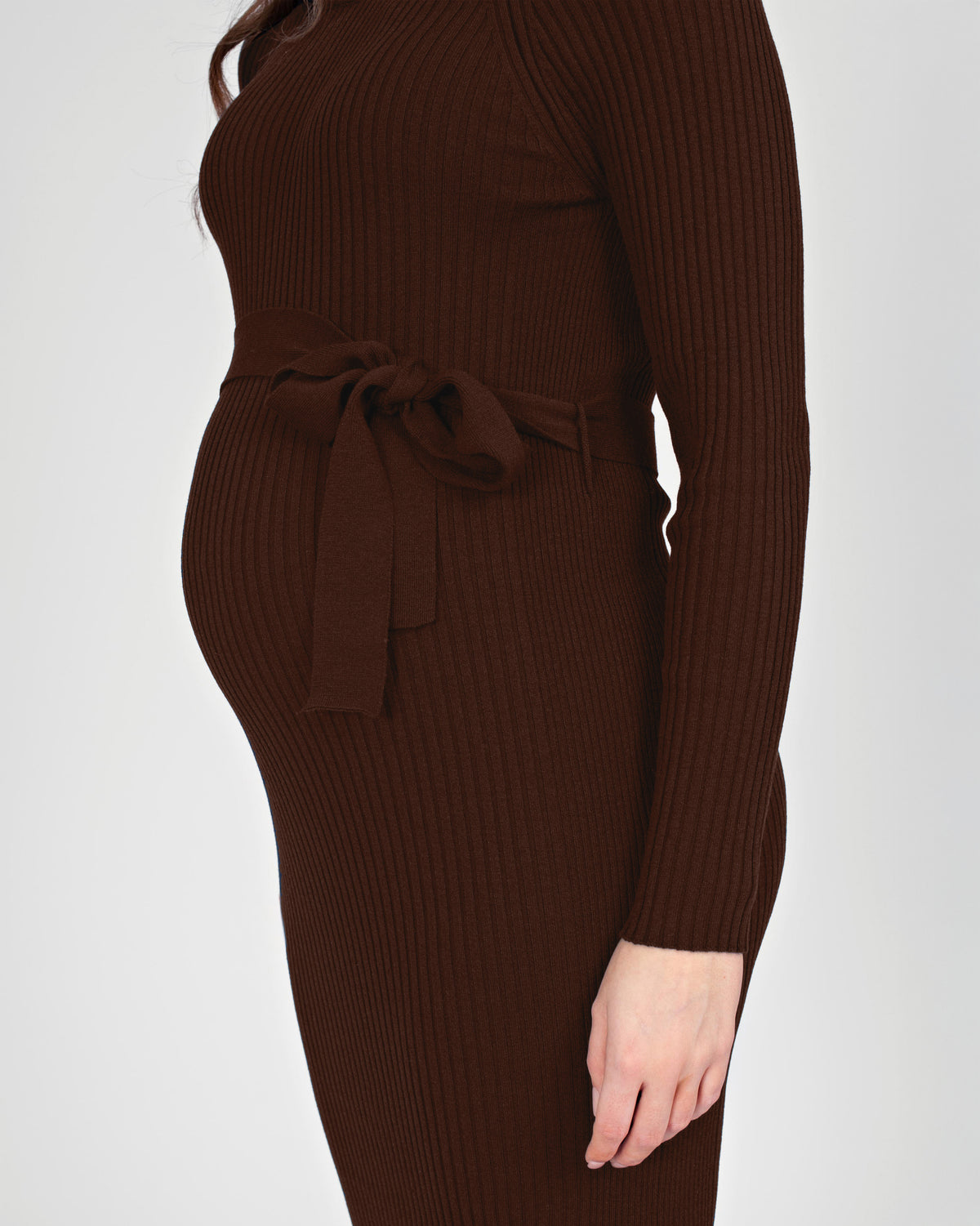 Dress Knit Belt long Sleeves | Brown