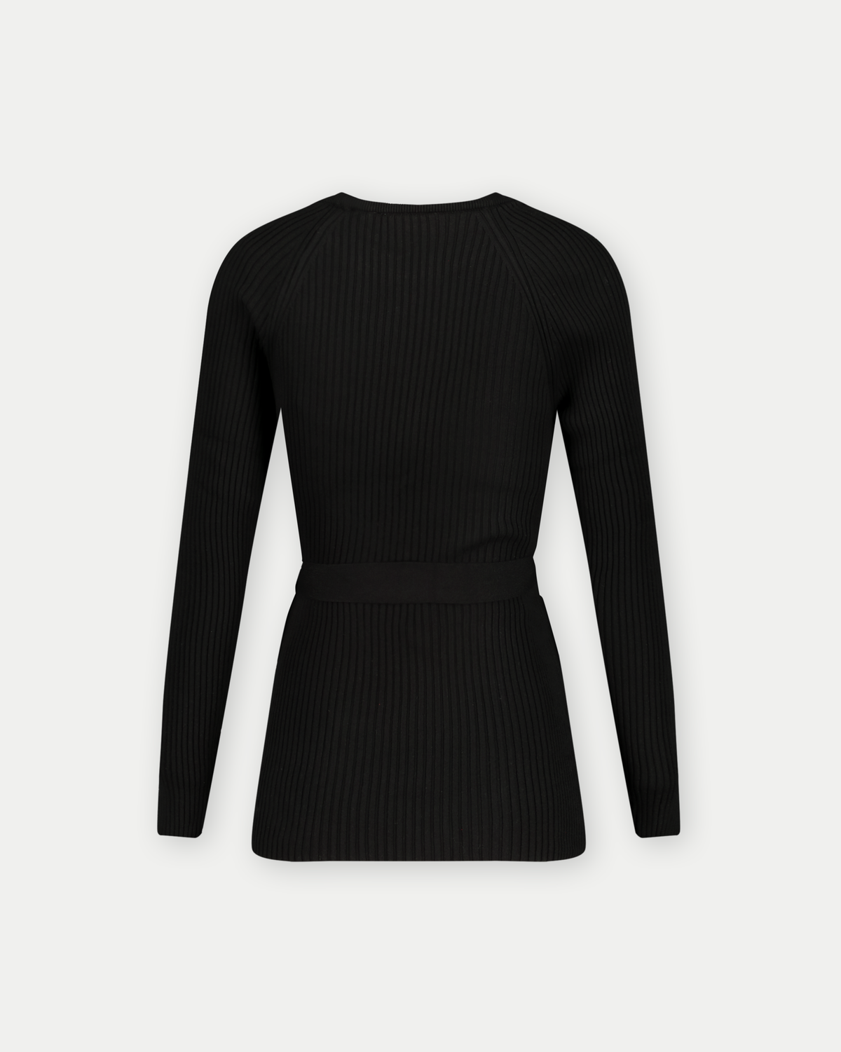 Hemd Strickgürtel Langarm | Schwarz