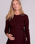 Shirt Knit Belt Long Sleeves | Burgundy