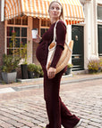 Shirt Knit Belt Long Sleeves | Burgundy