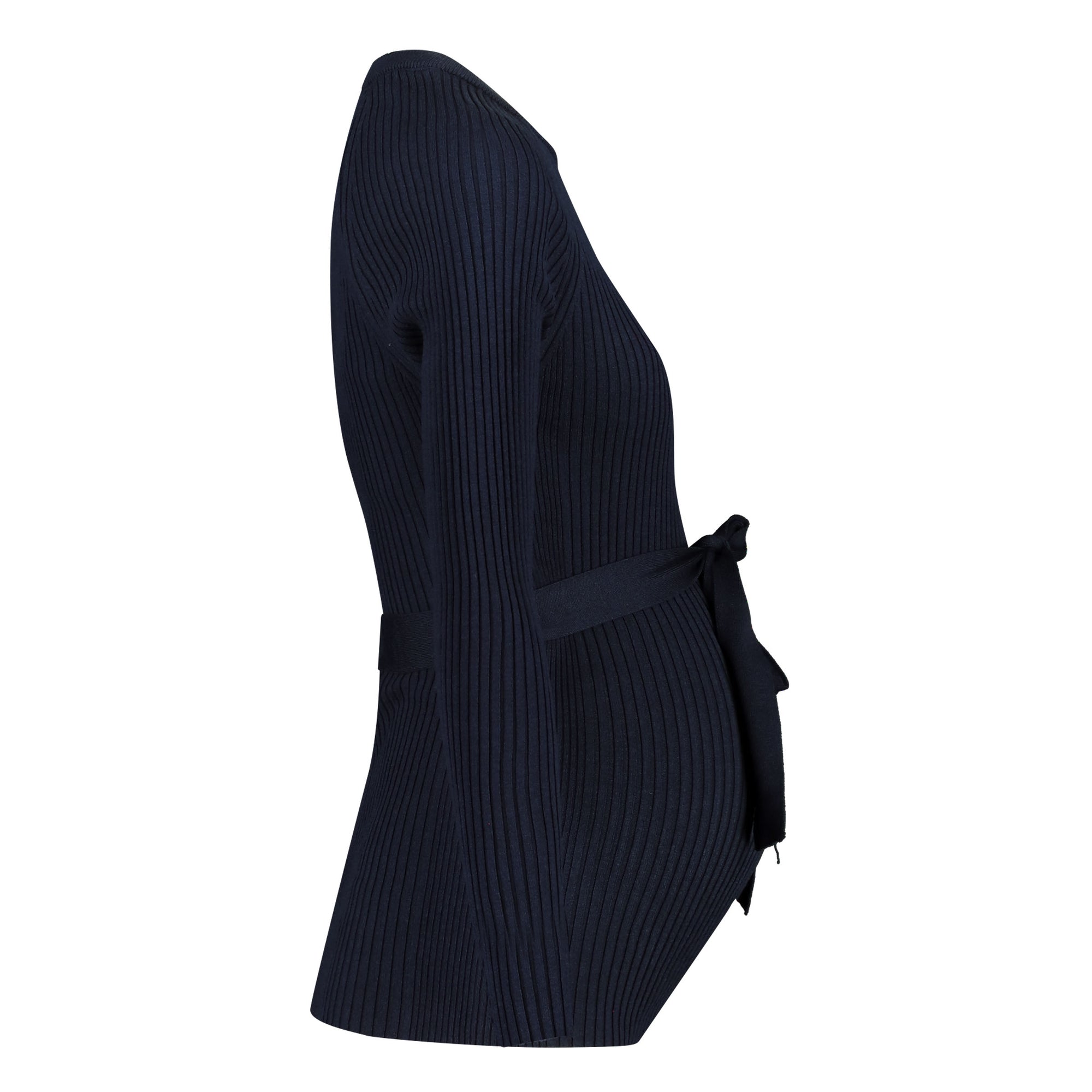 Shirt Knit Belt Long Sleeves | Navy Blue