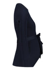 Shirt Knit Belt Long Sleeves | Navy Blue