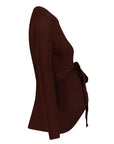 Shirt Knit Belt Long Sleeves | Brown