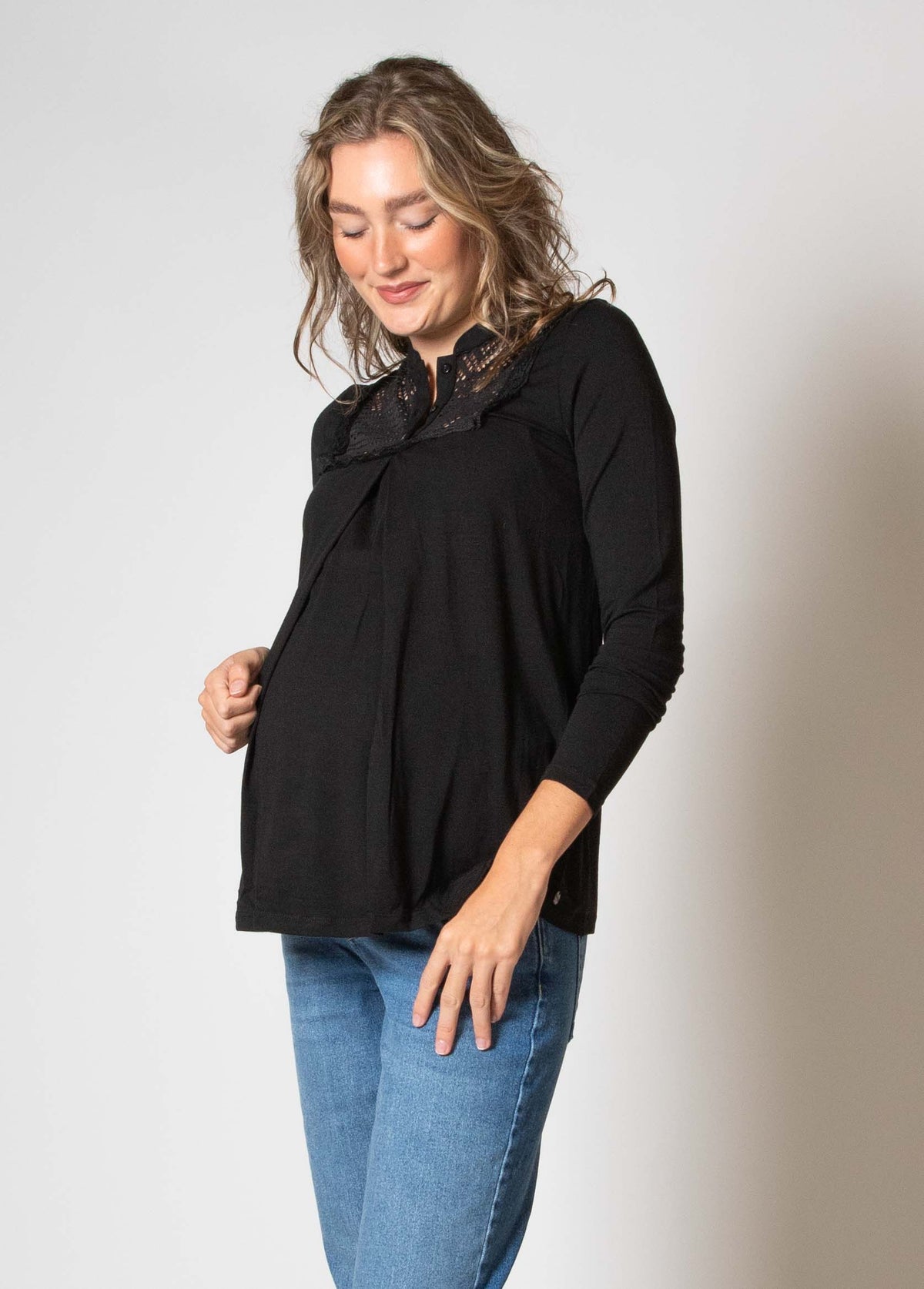 Shirt l.sl Nursing Ecovero | Black