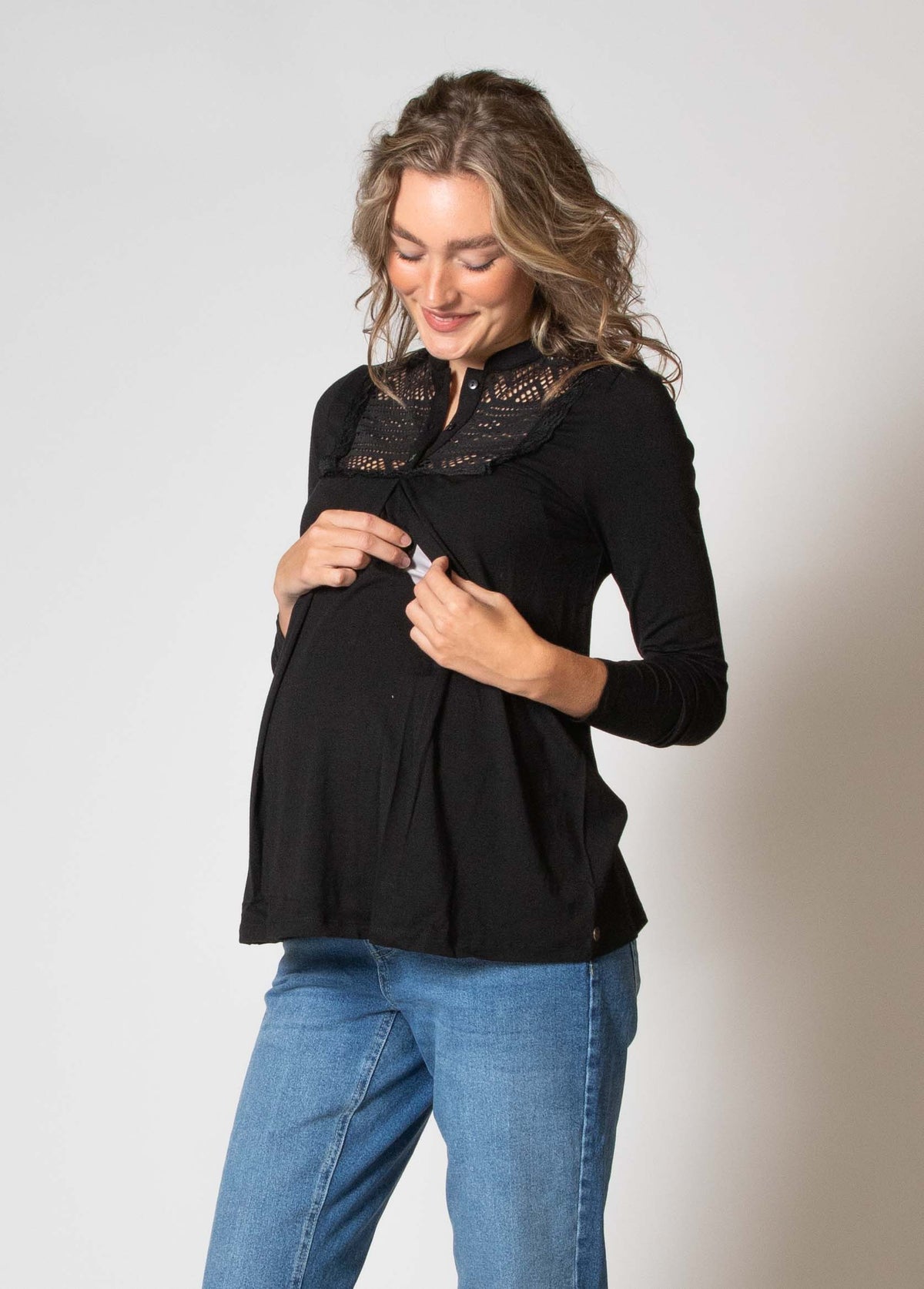 Shirt l.sl Nursing Ecovero | Black
