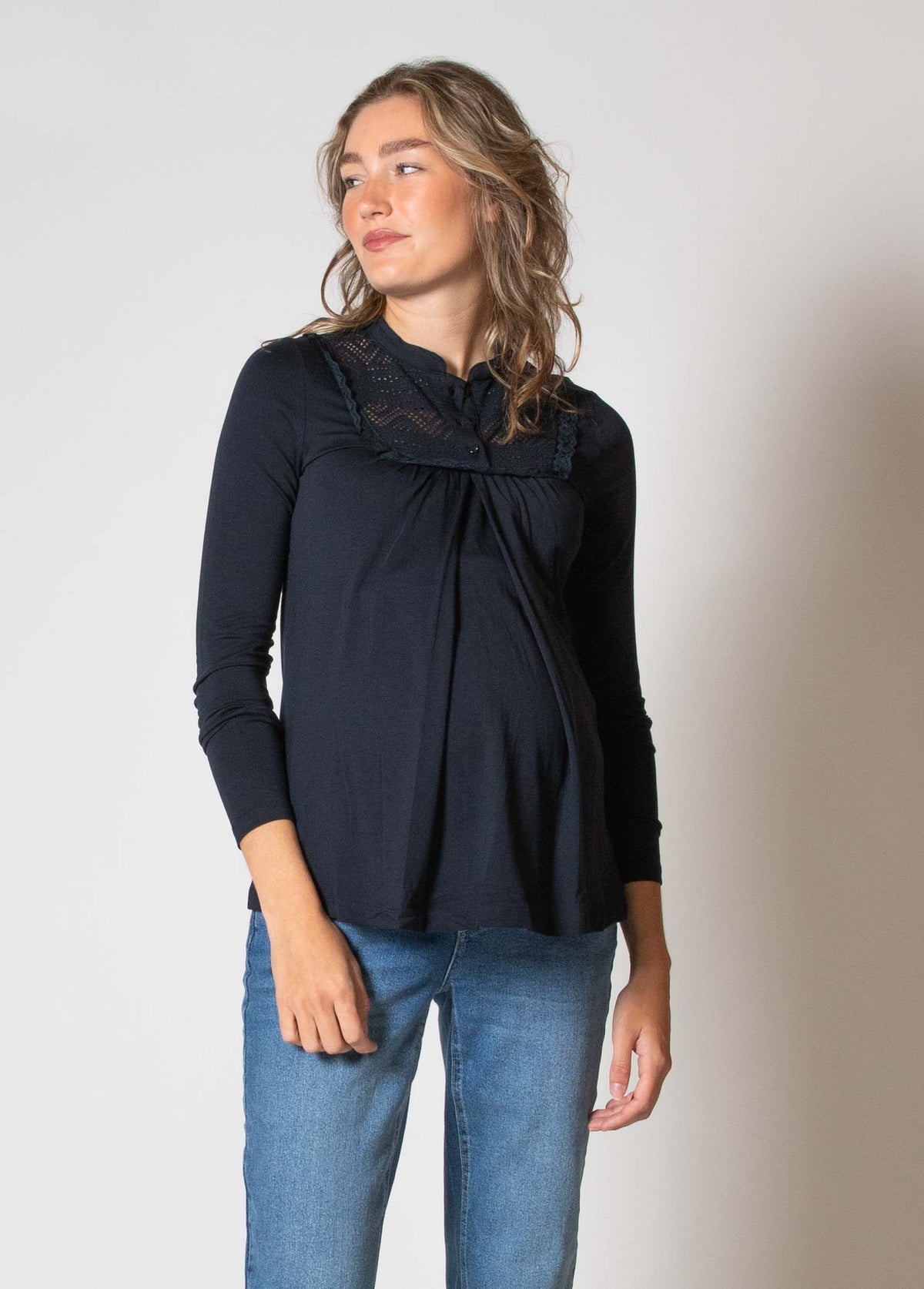 Shirt l.sl Nursing Ecovero | Navy
