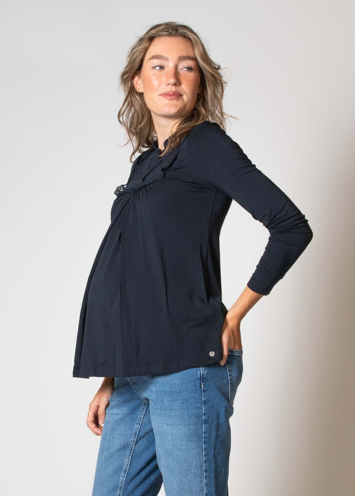 Shirt l.sl Nursing Ecovero | Navy