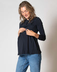 Shirt l.sl. Nursing EcoVero | Navy