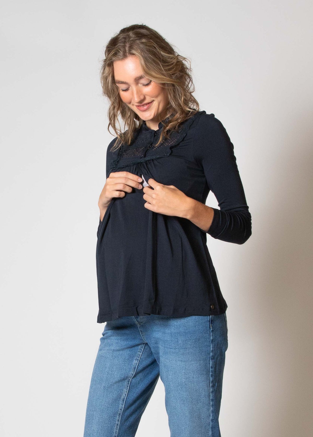 Shirt l.sl Nursing Ecovero | Navy