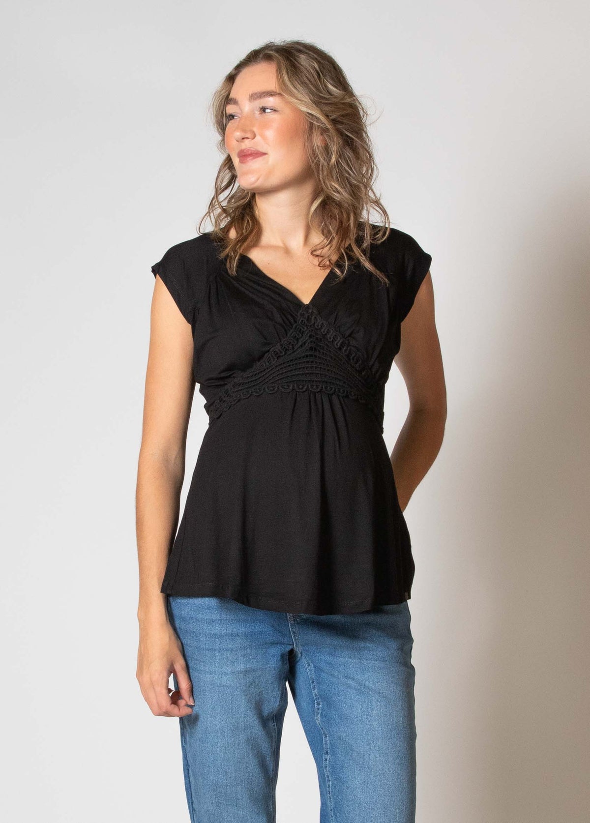 Shirt sh.sl Nursing Ecovero | Black